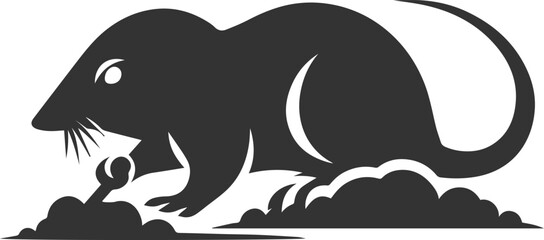 Mole vector animal drawing silhouette
