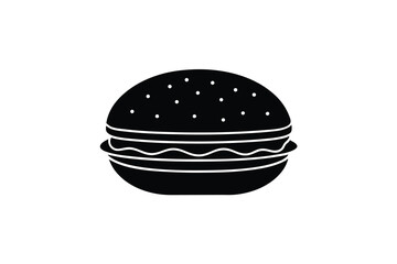 Delicious hamburger silhouette simple fast food icon