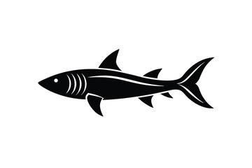Black shark silhouette aquatic ocean predator marine life