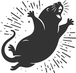 Mole vector animal drawing silhouette
