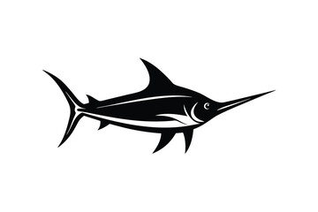 Striking silhouette of a swordfish ocean predator