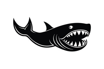 Great white shark silhouette open mouth ocean predator