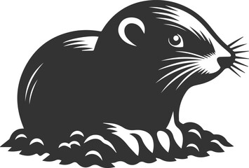 Mole vector animal drawing silhouette