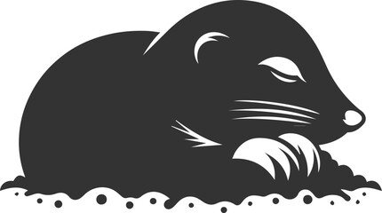 Mole vector animal drawing silhouette