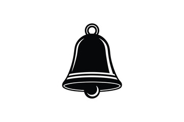 Classic black silhouette bell icon design element