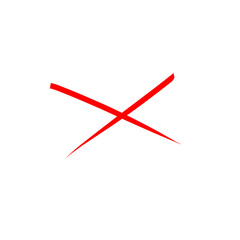 Obraz premium Red Cross Out The Line