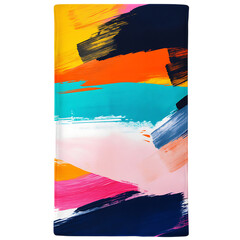 Contemporary Beach Towel with Large Bold Digital Br Isolated on Transparent Background