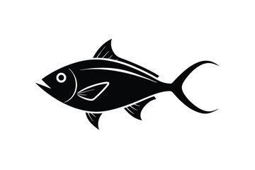 Black silhouette of a fish aquatic animal seafood