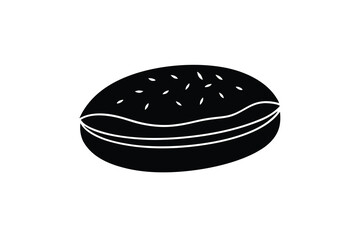 Delicious sesame seed bun silhouette bakery food