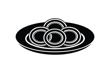 Delicious food silhouette on plate simple design