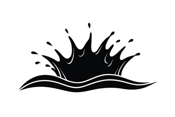 Dramatic water splash silhouette ocean wave crown