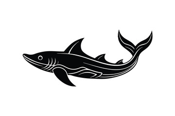 Elegant shark silhouette aquatic animal design