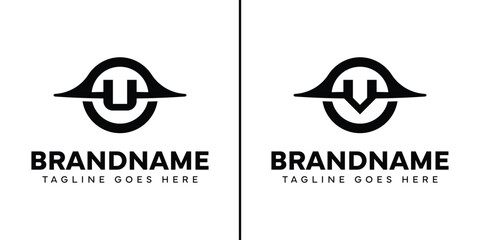 Letter U and V Black Hole Logo, symbolizing mystery, depth, and powerful energy