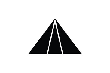 Fototapeta premium Black triangle silhouette geometric shape simple minimalist design