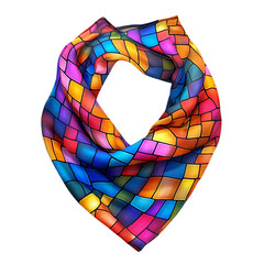 Trendy Cooling Wrap with Vibrant Digital Mosaic Isolated on Transparent Background