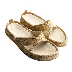 Fashion Forward Espadrille Inspired Sandals with Rope Isolated on Transparent Background