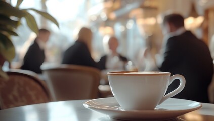Fototapeta premium Cafe scene, cup of coffee