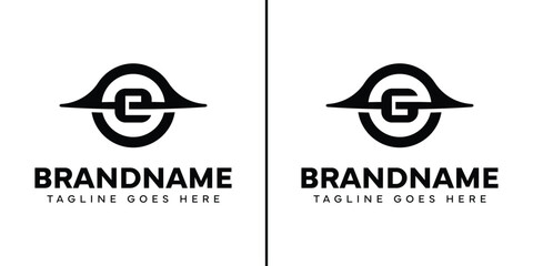 Letter E and G Black Hole Logo, symbolizing mystery, depth, and powerful energy