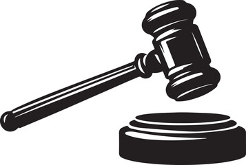 judge hammer silhouette vector illustration. justice gavel silhouette vector

