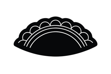 Delicious pierogi silhouette polish food dumpling icon