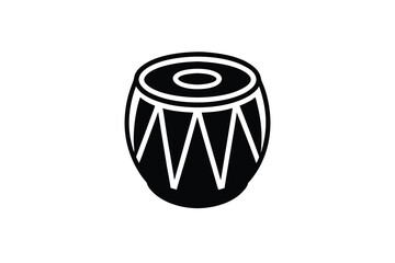 Indian tabla drum musical instrument silhouette icon