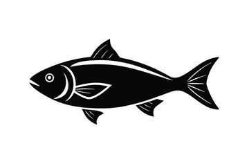 Black silhouette of a fish aquatic animal seafood