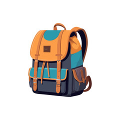 backpack isolated vector on white background