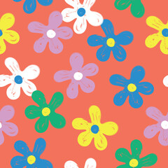 Colorful Floral Pattern Summer Floral Background