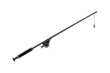 Simple fishing rod silhouette icon design illustration