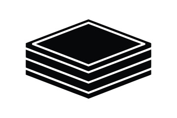 Layered black silhouette geometric shape abstract design