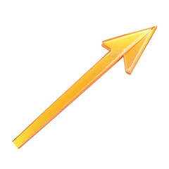 Sleek Arrow with Smooth Gradient Transitions in Soft Yellow Isolated on Transparent Background