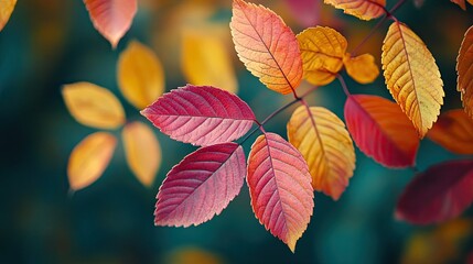 Close-up of colorful autumn leaves