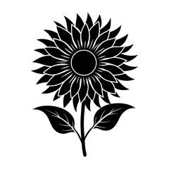 Fototapeta premium Sunflower Silhouette vector illustration