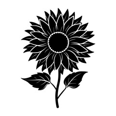 Fototapeta premium Sunflower Silhouette vector illustration