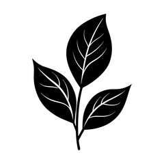 Stem And Leaf Silhouette vector illustration