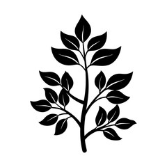Stem And Leaf Silhouette vector illustration