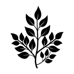 Stem And Leaf Silhouette vector illustration