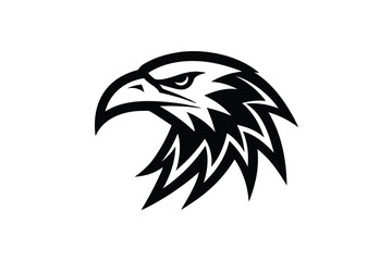 Majestic eagle head silhouette tribal design logo