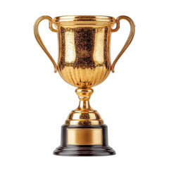 Fototapeta premium Golden trophy cup award isolated on transparent background
