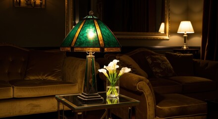 Art Deco Lamp in 1920s Salon