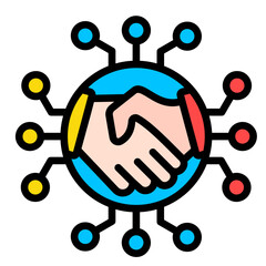 Digital Handshake  Icon Element For Design	