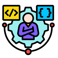 Tech Savvy  Icon Element For Design	