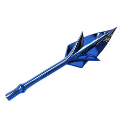 Bold Arrow with a Dynamic Sculpted Shape in Rich Sa Isolated on Transparent Background