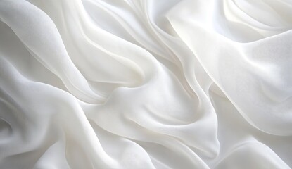 Obraz premium Soft, white fabric draped in flowing folds