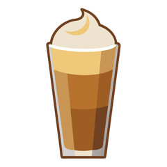 Latte Glass Icon – Simple Vector Mug for Coffee Lovers

