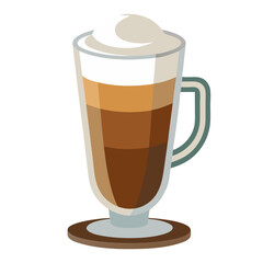 Latte Glass Icon – Simple Vector Mug for Coffee Lovers

