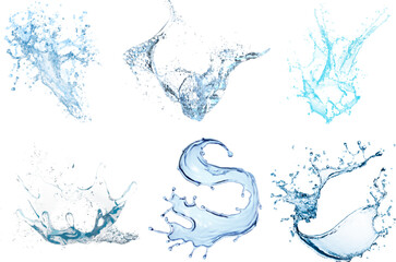 Splash Dynamics: A collection of dynamic water splashes, each frozen in time, showcasing the fluidity and energy of H2O