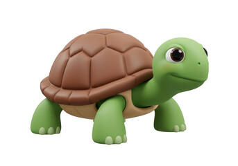 Fototapeta premium Adorable turtle toy illustration for kids and animal lovers art on transparent background