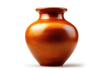 A vibrant orange ceramic vase with a smooth finish.
