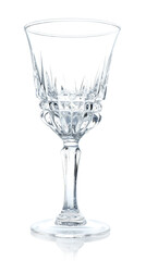 One empty clean glass isolated on white